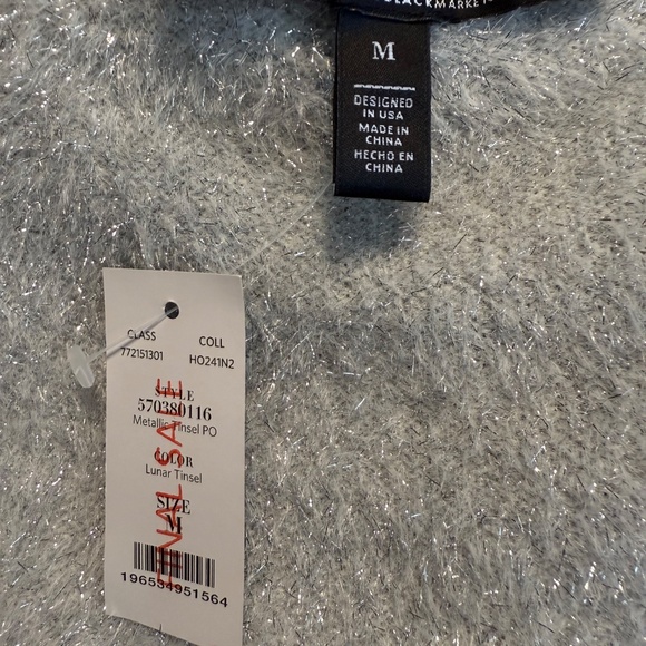 WHBM Metallic Tinsel Trim Sweater NWT - Picture 6 of 10